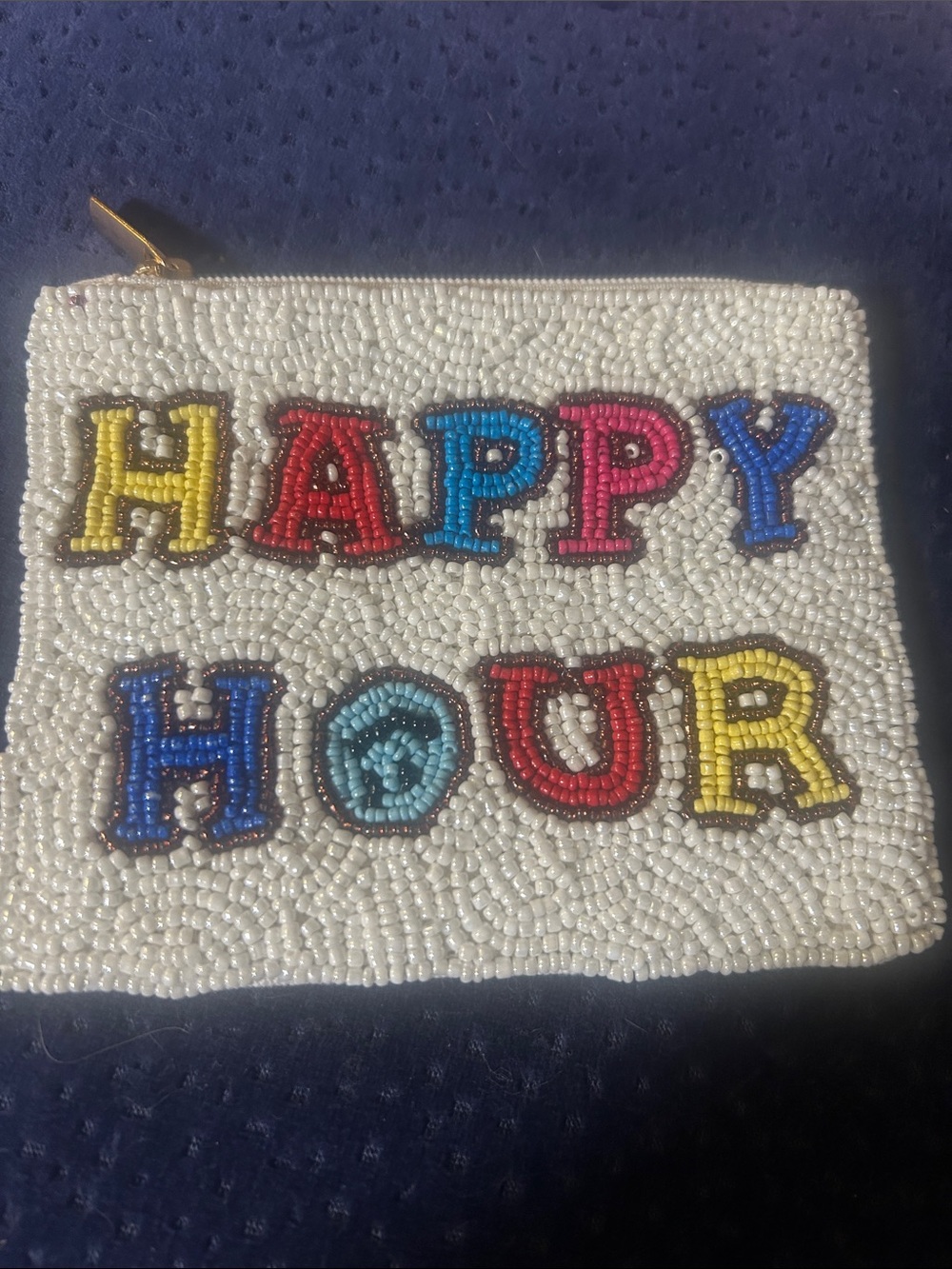 HAPPY HOUR Hand Beaded Coin Purse NEW Colorful